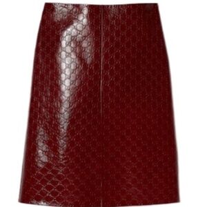 GG Leather Skirt
